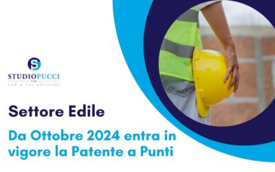 Da Ottobre 2024 entra in vigore la Patente a Punti nel Settore Edile.